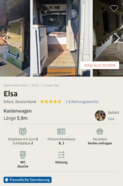 Elsa - Mietwohnmobil Erfurt