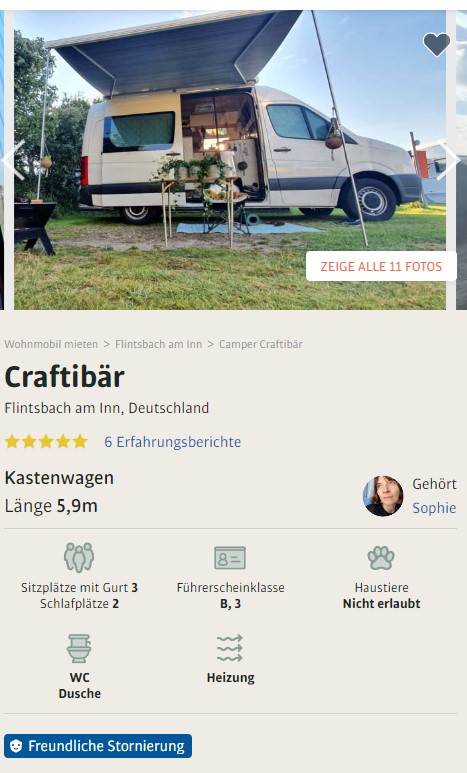 VW Crafter Campingausbau mit Markise