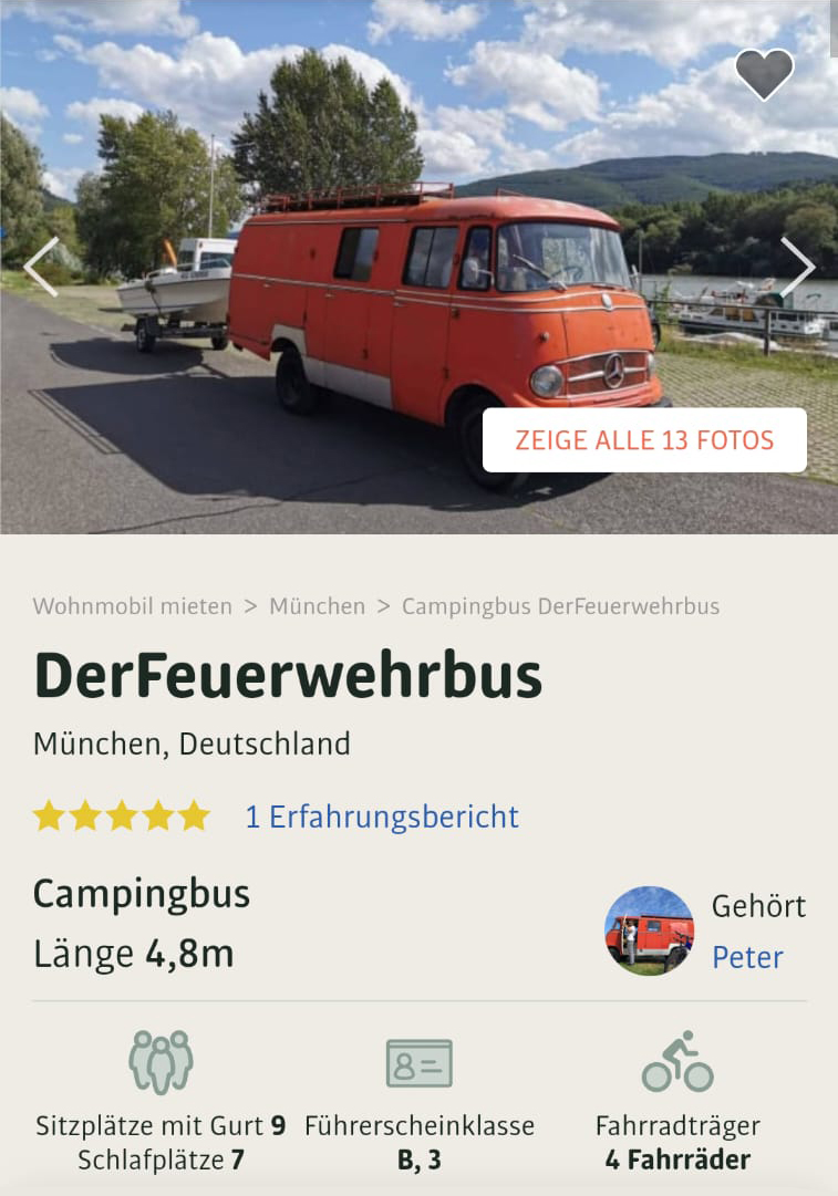 Feuerwehr Bus in München Mieten