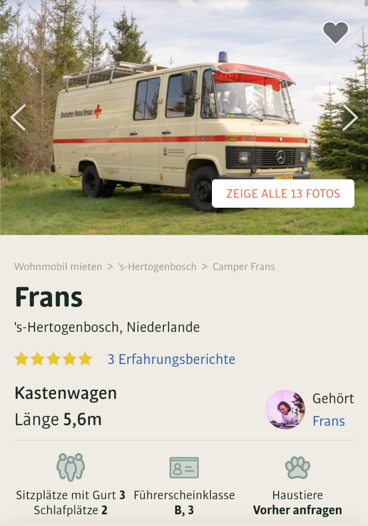Rettungswagen - Deutsches Rotes Kreuz als Reisemobil
